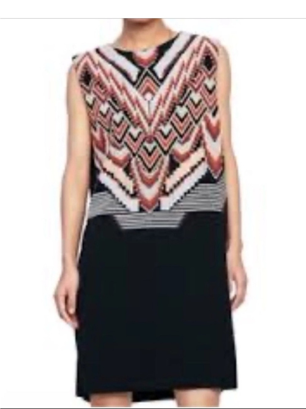 Zara orange and Black Graphic Mini Dress small